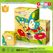 new arrival preschool educational 9pcs cube block wooden advertising puzzle